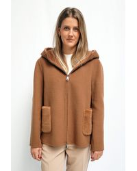 FUNK SINCE 1776 - Wolljacke Oversize mit großer Kapuze und aufgesetzten Taschen - Lyst