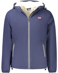 Norway 1963 - NORWAY Outdoorjacke jacke Blau mit Teddyfutter und Kapuze – Norwegen-Stil 1963 - Lyst