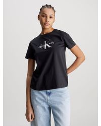 Calvin Klein - T-Shirt DIFFUSED MONOLOGO REGULAR TEE mit Logoschriftzug - Lyst