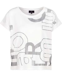 Monari - T-Shirt mit Strass Schrift - Lyst