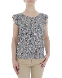 Ital-Design - Kurzarmbluse Elegant (85987262) Rüschen Print Top & Shirt in Weiß - Lyst