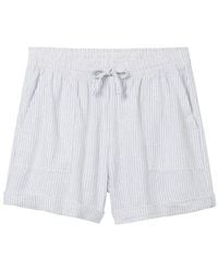 Tom Tailor - Stoffhose easy linen shorts, light blue white small stripe - Lyst