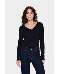 Saint Tropez - Strickpullover Milasz Ls V-Neck Pullover Viskosemischung, Regular Fit - Lyst
