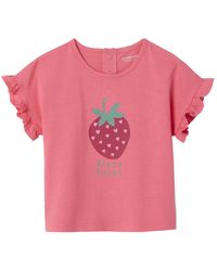 VERTBAUDET - Langarmshirt Baby T-Shirt mit Volantärmeln und Frucht-Motiv - Lyst