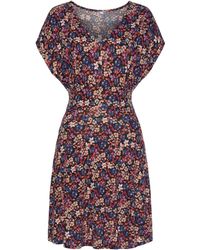 vivance active - Sommerkleid mit Blumendruck und V-Ausschnitt, leichtes Strandkleid - Lyst