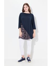 Ulla Popken - Longshirt Shirt A-Linie U-Boot-Ausschnitt 3/4-Arm - Lyst