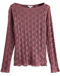 Next - Langarmshirt Strukturiertes Langarm-Oberteil mit Blumenspitze (1-tlg) - Lyst