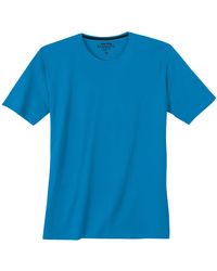 Redmond - Rundhalsshirt Basic T-Shirt cyanblau Übergröße Rundhals - Lyst