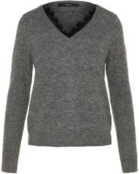 Vero Moda V-Ausschnitt-Pullover »IVA« mit Wolle und Stretch - Grau