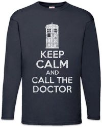 Urban Backwoods - Langarmshirt Keep Calm And Call The Doctor Langarm T-Shirt Doktor Kult Who Phone - Lyst