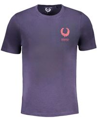 Gianmarco Venturi - T-Shirt Blau mit Print und Rundhals - Lyst