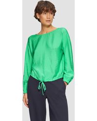 S.oliver - Langarmbluse Viskosemix-Bluse in O-Shape - Lyst