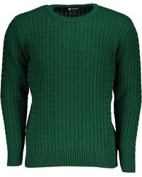 U.S. Grand Polo - Strickpullover Grüner pullover mit Zopfmuster und Rundhalsausschnitt - Lyst