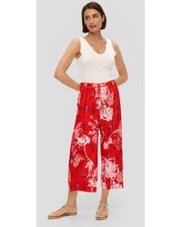 S.oliver - 7/8-Hose Loose: Culotte mit All-over-Print Raffung - Lyst