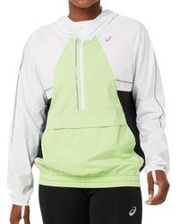 Asics - Funktionsjacke Lite Show Jacket Brilliant White Lime Green - Lyst