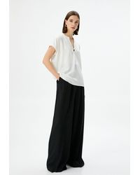 Koton - Kurzarmbluse Kurzärmelig V-Kragen Bluse - Lyst