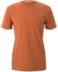 Tom Tailor - T-Shirt Structured (1-tlg) aus pflegeleichter Baumwollmischung - Lyst