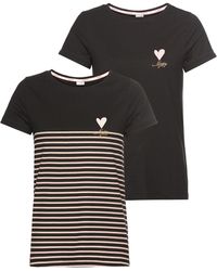 Kangaroos - T-Shirt (Packung, 2-tlg., 2er-Pack) aus weicher Baumwollware - Lyst