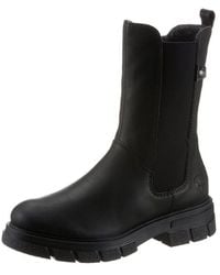 Rieker - Chelseaboots, Stiefelette, Blockabsatz, Boots Mit Breitem Stretcheinsatz - Lyst