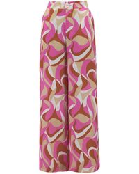 Fynch-Hatton - Stoffhose printed wide Pants - Lyst