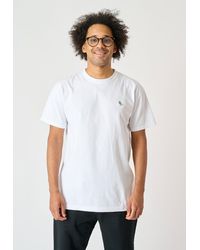 CLEPTOMANICX - T-Shirt Embroidery Gull Mono mit lockerem Schnitt - Lyst
