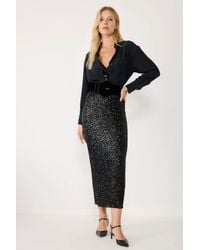 No Matter What - Maxirock Schwarzer High-Waist Midi-Rock mit detaillierten Falten - Lyst