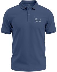 Neverless - Poloshirt Dackel – Kurzarm Polohemd aus Baumwolle – mit Print - Lyst