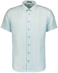No Excess - Kurzarmhemd Shirt Short Sleeve Stripes With Lin - Lyst