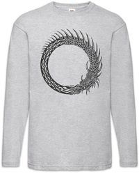 Urban Backwoods - Langarmshirt Norse Dragon Langarm T-Shirt Drache Symbol Vikings Tyr Odin Thor - Lyst