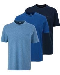 S.oliver - T-Shirt Jerseyshirt (3-tlg) Rundhals, kurzarm, Flammgarn, Logo, im 3er Pack - Lyst