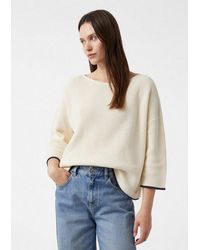 Comma, - 3/4 Arm-Pullover Strickpullover Pullover Im Boxy Fit Mit Kontrastdetails - Lyst