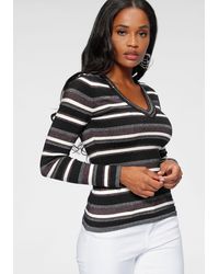 melrose - V-Ausschnitt-Pullover mit weichem Glitzergarn und Pailletten-Details - Lyst