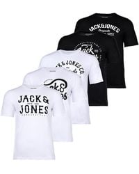 Jack & Jones - T-Shirt, 5er Pack - JJLEOGRA TEE CREW NECK - Lyst