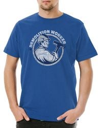 Urban Backwoods - Print- Demolition Worker I T-Shirt Royalblau Größe XL - Lyst
