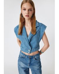 Koton - Jeansweste Hemdkragen Denim - Lyst