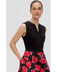 S.oliver - Minikleid Floral gemustertes Kleid mit Tunika-Ausschnitt - Lyst