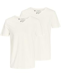 Jack & Jones - T-Shirt JJESPLIT Neck Tee SS mit Splitneck-Ausschnitt und zwei Deko-Knöpfen - Lyst