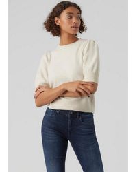Vero Moda - Rundhalspullover Vmdoffy 2/4 O-Neck Pullover Ga Noos Materialmix, Regular Fit - Lyst