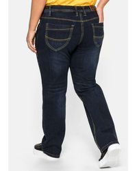 Sheego - Stretch-Jeans Große Größen mit gerader Beinform, individuelle Used-Effekte - Lyst