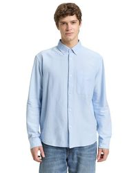 Tom Tailor - Langarmhemd Gestreift, Mit Button-Down-Kragen - Lyst