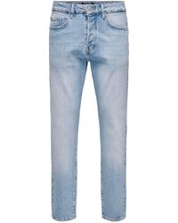 Only & Sons - Fit- Regular Denim Pants mit Rissen 5-Pocket Jeans Hose 7128 in Hellblau - Lyst