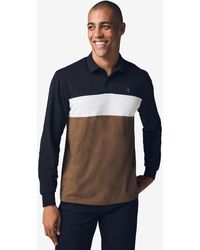Next - Langarm-Poloshirt Langärmeliges Polohemd zum Knöpfen mit Blockfarben (1-tlg) - Lyst