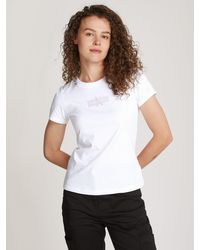 Calvin Klein - T-Shirt OUTLINED CK SLIM TEE mit Logodruck - Lyst