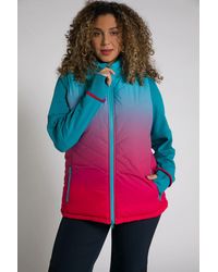 Ulla Popken - Steppweste Wendeweste Farbverlauf/uni 2-Wege-Zipper ärmellos - Lyst