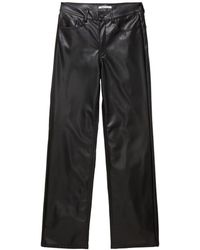 Tom Tailor - Stoffhose fake leather straight leg pant, deep black - Lyst