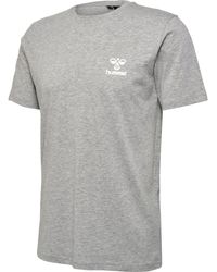 Hummel - Kurzarmshirt hmlFav Logo T-Shirt GREY MELANGE - Lyst