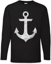 Urban Backwoods - Langarmshirt Oldschool Anchor Vintage Logo II Langarm T-Shirt Anker Nautical Star - Lyst