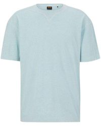 HUGO - Langarmshirt blau regular fit (1-tlg) - Lyst
