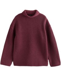 Next - Longpullover Langer Strickpullover mit Rollkragen und Wolle (1-tlg) - Lyst