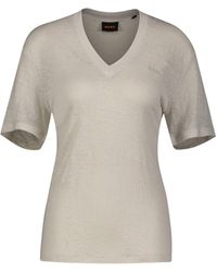 BOSS - T-Shirt aus Leinen C_ELA (1-tlg) - Lyst